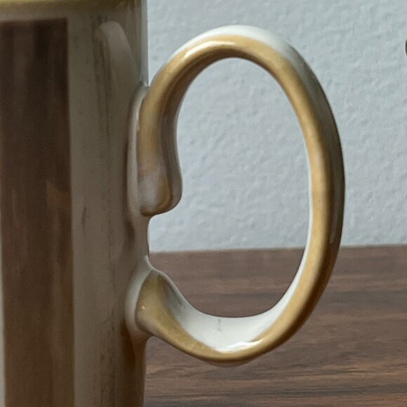 Denby Truffle Layers Mug Coffee Beaker Stoneware Brown Tan Cream Striped England - Picture 6 of 11